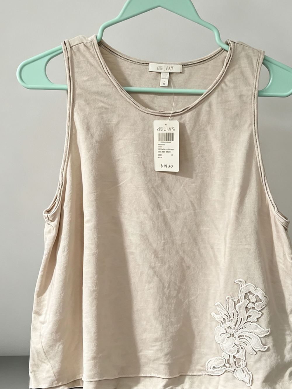 Delia*s Crochet Applique Top M